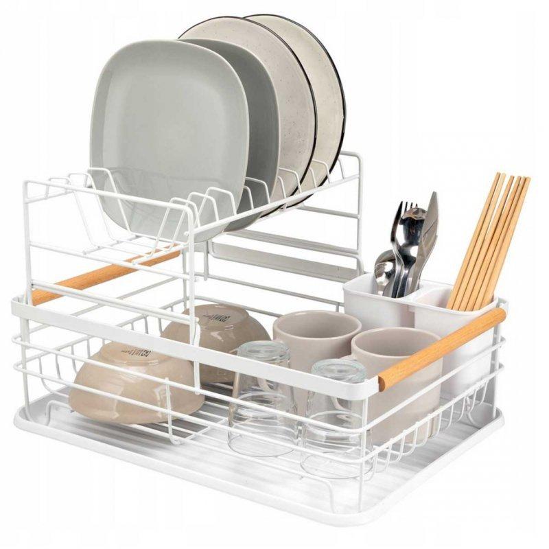 Dish Drying Rack with Drip Tray and Tray E-8078