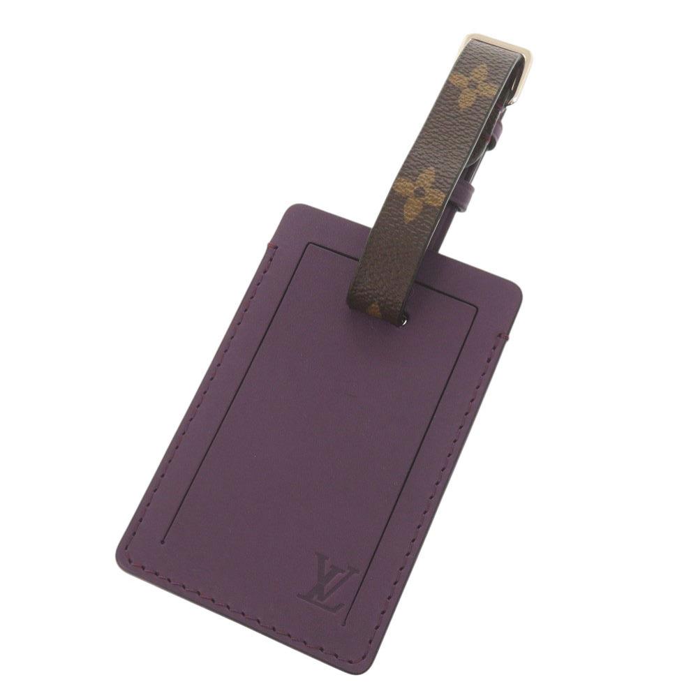 Used AUTHENTIC LOUIS VUITTON Name tag Porte address KetchuKey Holder purple Leather/MonogramCanvas