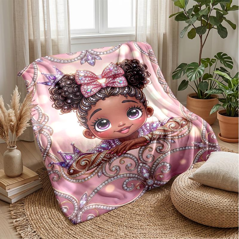 Princess In Pink Majesty 2 Theme Blanket Lightweight Warm Flannel Blanket Decorative Throw Blanket for Home Decoration