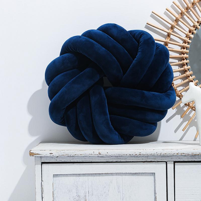 Green Handmade Knotted Ball Pillow Sofa Back Stuffed Cushion Cute Plush Throw Pillow Sofa Cushion Christmas Home Accessories