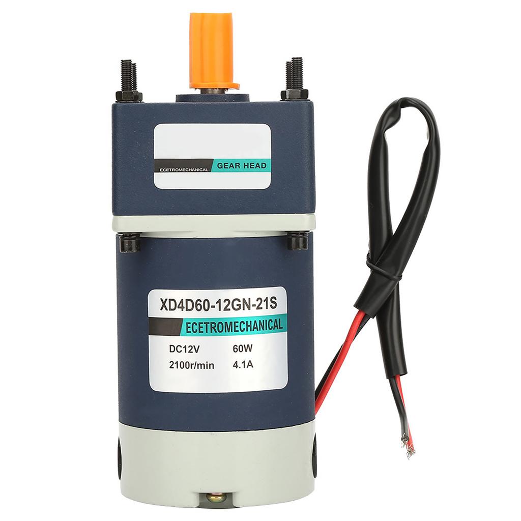 12V 60W Hohes Drehmoment Einstellbare Drehzahl Metallgetriebe Permanentmagnet DC Getriebemotor(10.210 U/min)