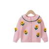 Korean Style Baby Girls' Knit Cardigan - Spring/Autumn Round Neck Sweater for Toddlers (Ages 1-4)