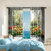 Set Of 2 Versatile Polyester Transparent Curtains Home Decoration Spring White Use Bedrooms Living Rooms Curtain Ideal For Area