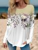 Damen T-Shirt mit 3D-Druck und Blumengrafik, Langarmshirts, Basic-Design, modischer Rundhalsausschnitt, normale Passform, Y2K-Sweatshirt für Mädchen