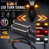 2Pcs Universal Motorcycle LED Turn Signal Lamp Color Projection Lamp Sequential Flowing Flash Indicator Lights Running Light