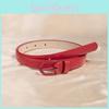 Womens Leather Belt With Round Alloy Buckle For Business Casual Style