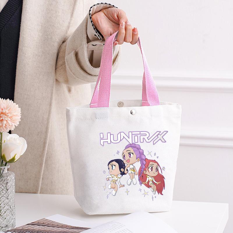 Canvas Bag Kpop Peripheral Cute Portable Cartoon Canvas Bag Student Leisure Shoulder Bag Shopping Bag