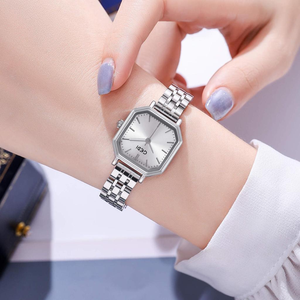 Fashion Polygonal Women'S Watch Niche High-End Quartz Watch Waterproof Stainless Steel Women'S Watch
