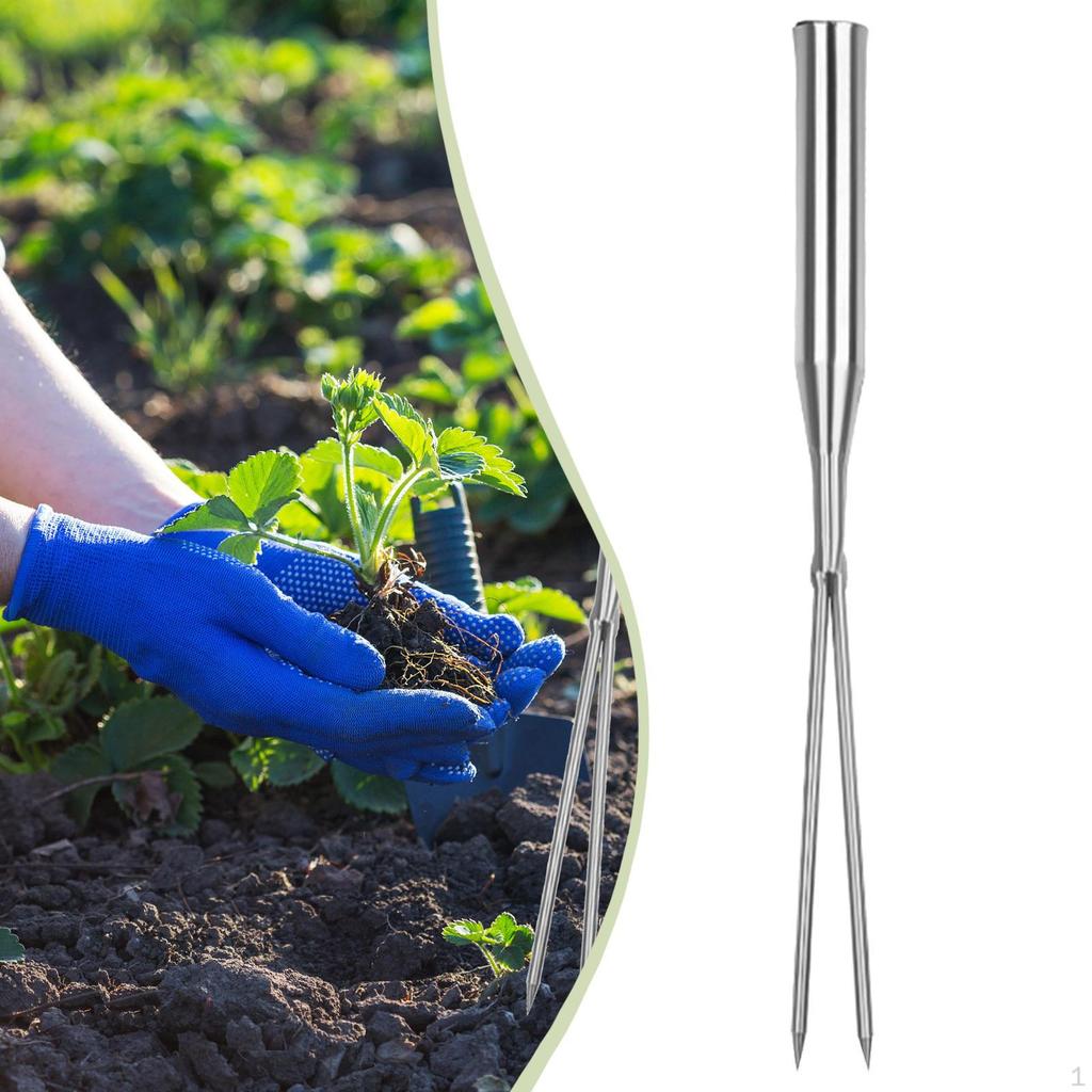 Hand Rake Cultivator Compact Stainless Steel Thickened Prong Garden Fork Tool for Weeding