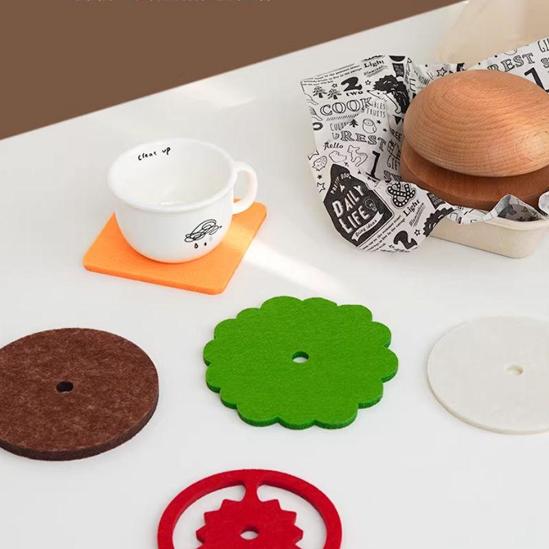 Creative Cute Burger Coaster Home Decoration Small Ornament Living Room Dining Table Coffee Cup Anti-scalding Insulation Pad