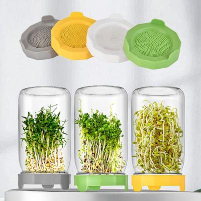 4pcs PP Bean Seed Sprout Lid Plastic Strainer Lid Mason Jar Sprouting Lid  Wide-mouthed Jar