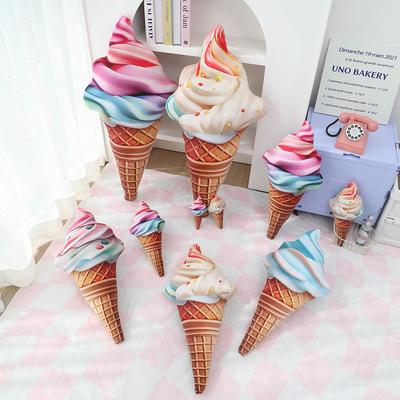 3D Simulation Ice Cream Plush Toy Stuffed Food Snack Pillow Cushion Sweet Cone Kawaii Room Decoration Birthday Gift for Kids