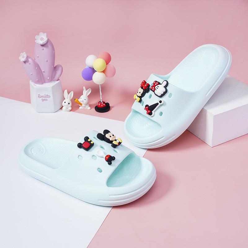 Adorable Cartoon Mickey Summer Indoor Slippers For Girls With Slip-resistant Eva Sole