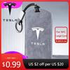 Car Sticker 2025 New Suede Car NFC Card Key Case Cover Key Shell Holder Protector Bag For Tesla Model 3 Y 2020 Keychain Ca