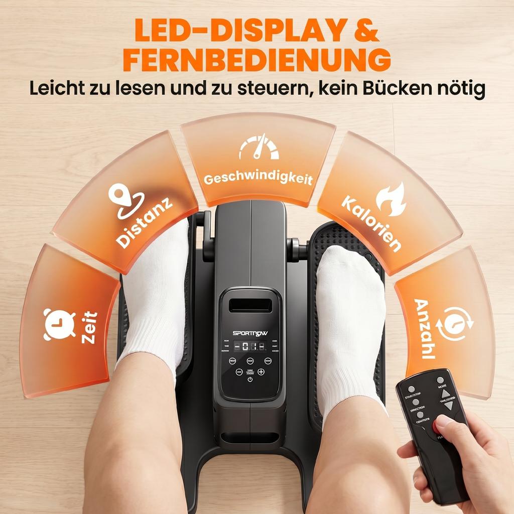 Mini Elliptical Trainer for Home Under-Desk Electric Cross Trainer with Remote Control LED Display 12 Speeds