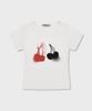 CHICKS Cherry Bloom Crop Slim Fit Short Sleeve T-Shirt Black