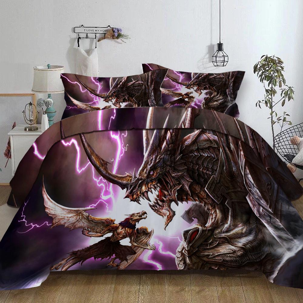 Bedclothes Grade-A Lightning Storm Bedding Double Comforter Bedding Sets Elastic Duvet Cover Set Men's Bedding Ropa De Cama 2022