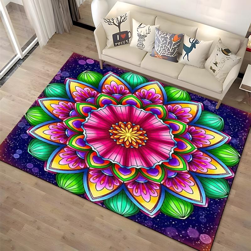 15 Size 3D Mandala Area Carpet Rug for Living Room Bedroom Home Sofa Doormat Decoration,kids Non-slip Floor Mat Gift