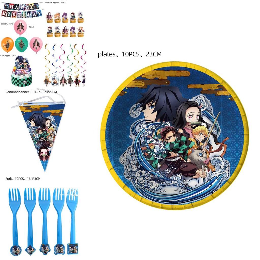 Impressive Demon Slayer Kids Birthday Party Decorations With Banners Balloons And Stickers