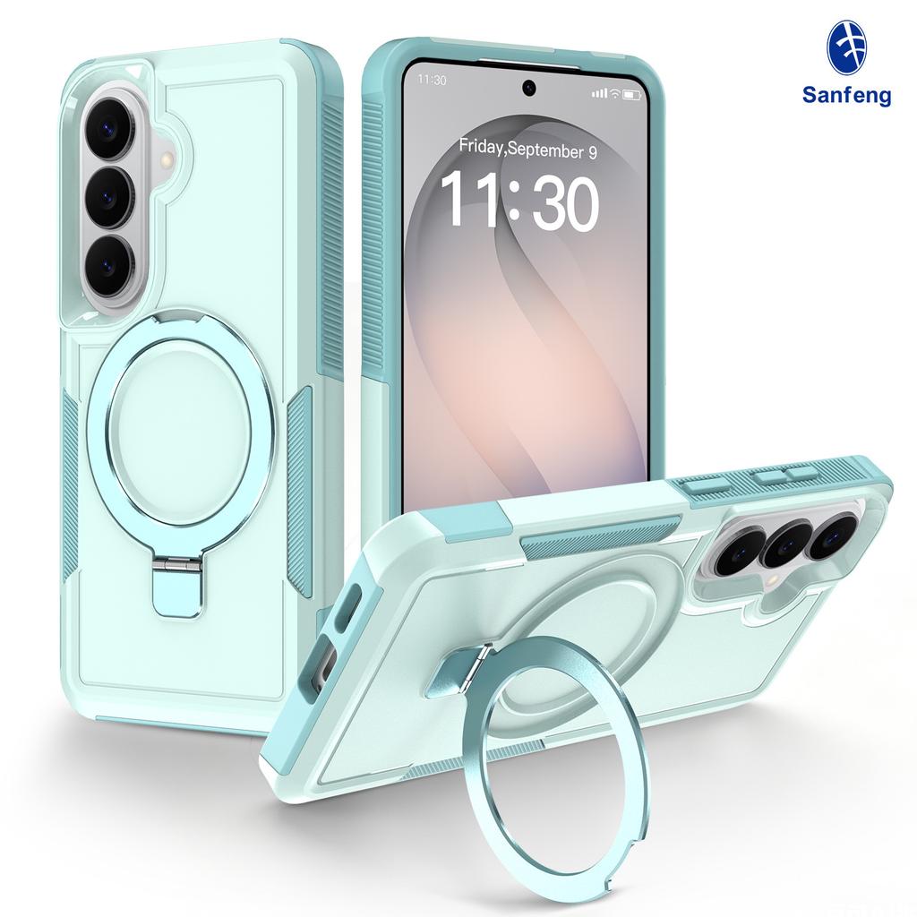 Samsung's New Model Is Suitable for S26 Rotating Bracket, Mobile Phone Case, Magnetic Suction S25 Ultra Anti-drop Three-in-one Protective Case.