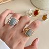Light Luxury French Retro Resin Open Ring for Women - Elegant Index Finger Accessory with High-End Design.