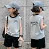 Girls' Summer Color Block Vest Set 2026 - Korean Style Sleeveless T-Shirt Two-Piece for Medium & Large Children