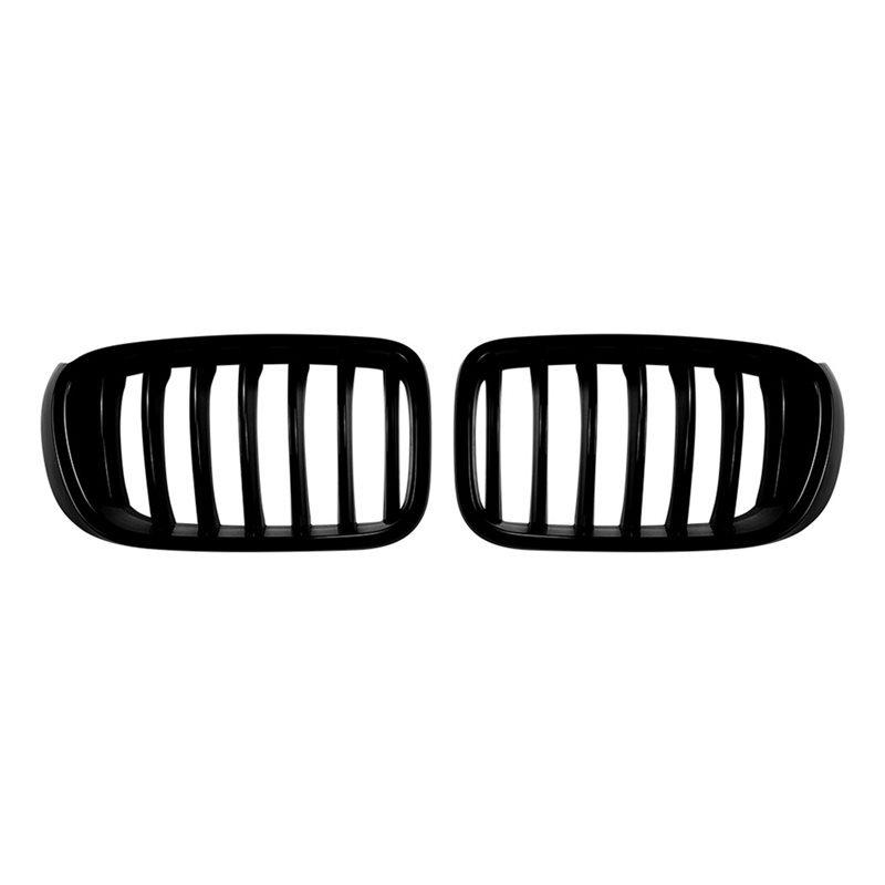 Durable-Car Front Kidney Grill Air Intake Grille Front Hood Grill Single Line Grille For BMW X3 F25 X4 F26 LCI 2014-2017