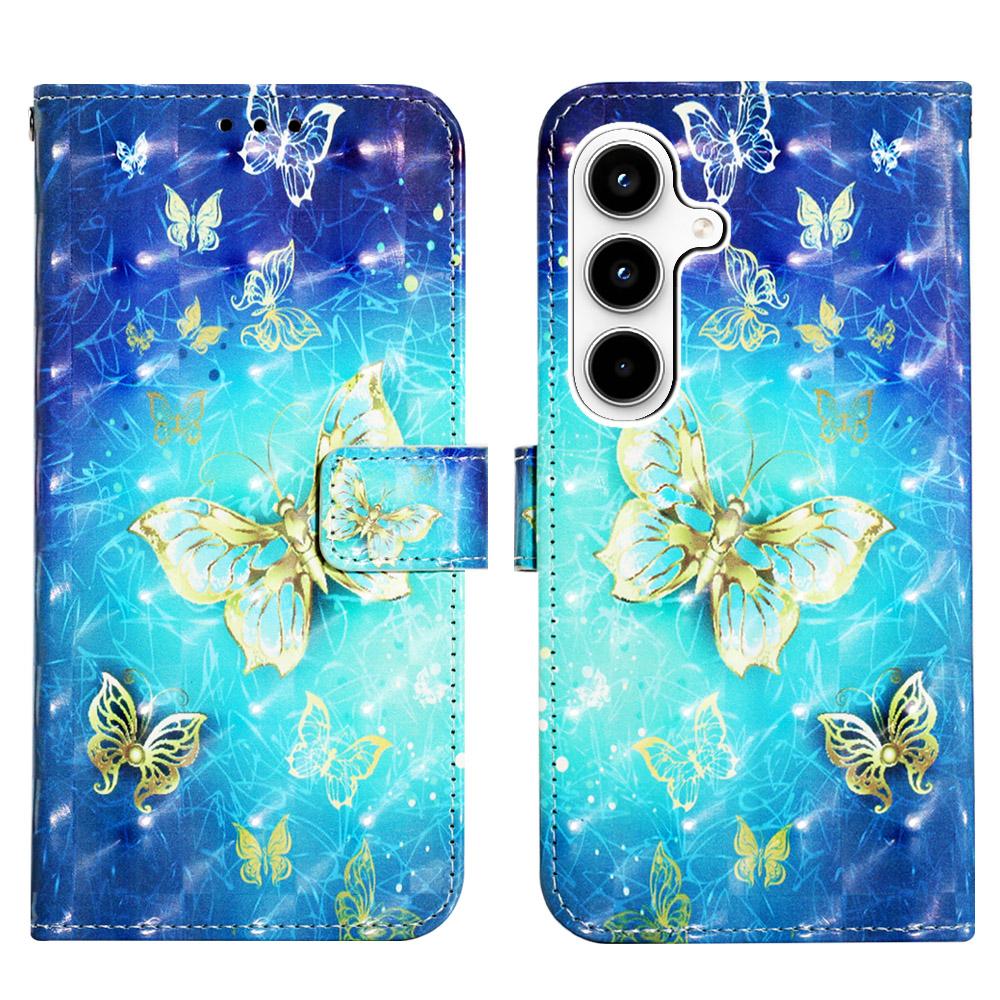 For Samsung Galaxy A35 5G Leather Case 3D Pattern Printing Wallet Stand Mobile Cover with Strap