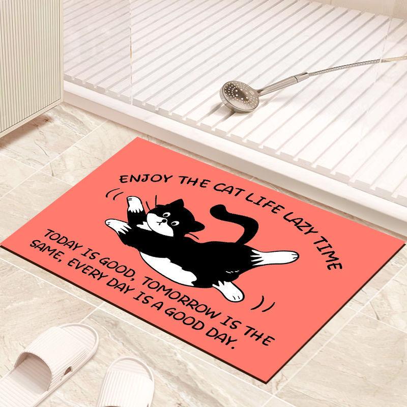 

Cartoon Bathroom Floor Mat, Water-Absorbing Diatom Mud Floor Mat, Household Bathroom Floor Mat, Toilet Non-Slip Mat, Diatom Mud 40*60cm