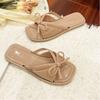 Retro Slippers For Women In Summer, Anti Slip Bow Sandals For Outdoor Wear, Single Shoe