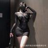 Erotic Lingerie Sexy See-through Buttocks One-piece Strap-on Uniform Qqny Flirting Temptation Pajama Set