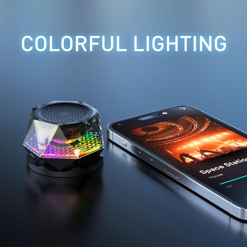 Boxă Bluetooth Magnetică G300 cu Lumină Ambientală RGB - Mini Tun de Oțel, Wireless, Calitate Sunet HIFI
