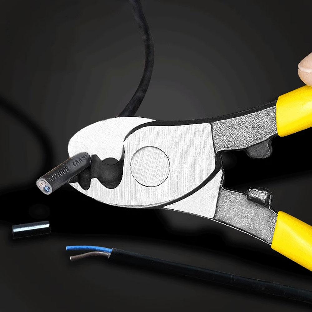 6 Inch Manual Electrician Cable Cutter Tool, Multifunctional Anti Slip Electrician Pliers, Labor-Saving Wire Stripping Pliers