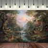 2D Flat Surface, 1 Piece. "Peaceful Forest Nature Theme Background Fabric, Suitable for Photography or Event Decoration"