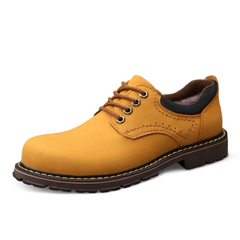 Men s Outdoor Matte Leather Low-Top Work & Hiking Boots