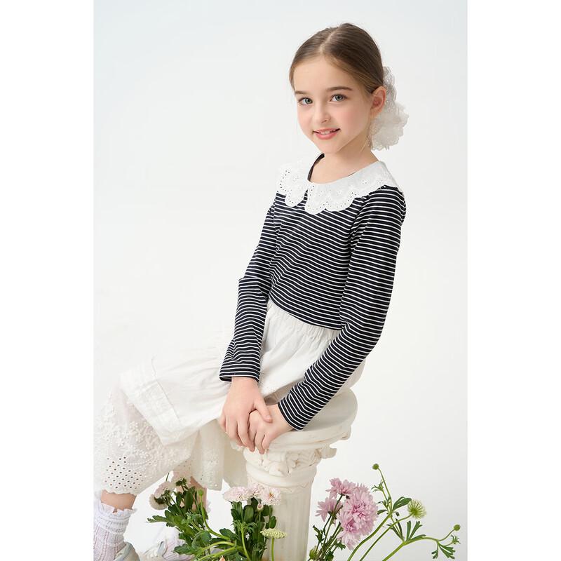 Montagut Girls  Doll Collar Long Sleeve T-Shirt 140