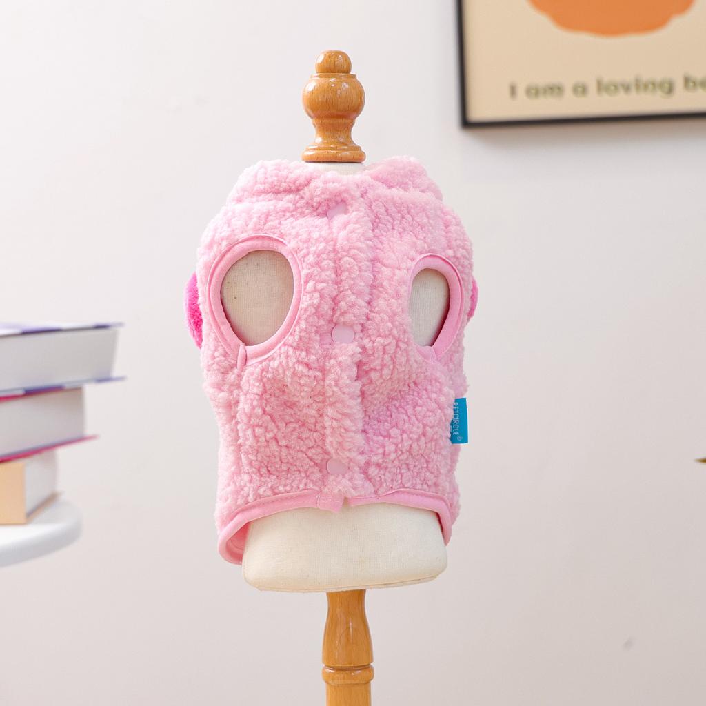 Puppy Clothes Thickened Warm Dudu Lamb Wool Vest Piglet Jacket Suitable for Cats Can Be Towed Vest
