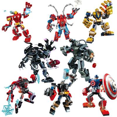 Non-Toxic 28Cm Marvel Anime Avengers Captain America Iron Man: 120Pcs/Piece Building Block Toy Birthday Gift For Children