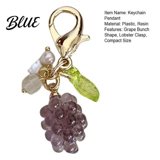 Decorative Keyring Charm Keychain Pendant Grape Bunch Shape Purse Pencil