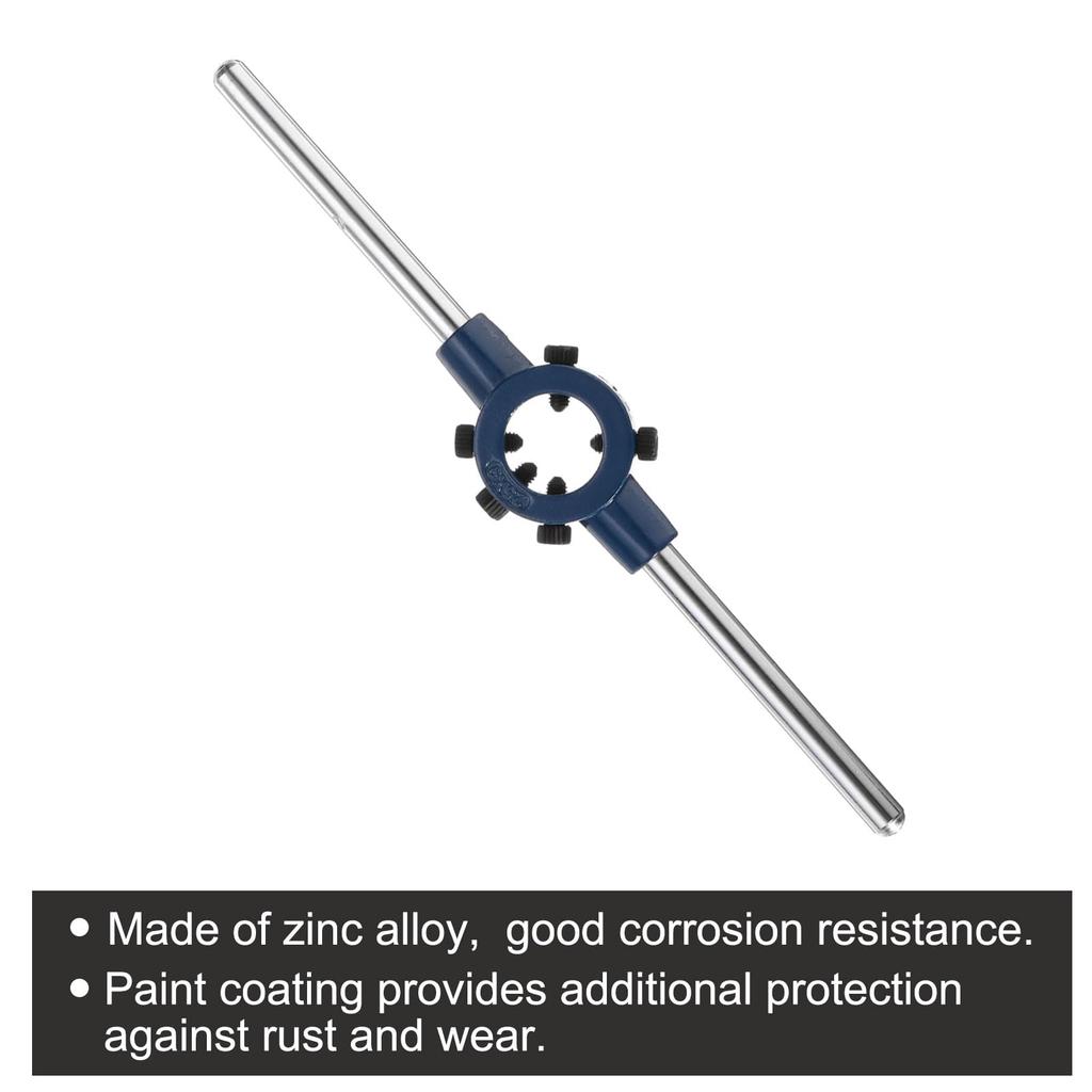 Uxcell Round Die Stock Handle Wrench 25mm Adjustable Threading Die Wrench Handle Holder for Bolt Thread Bar Type Tool Metric Outer Diameter (0.98")