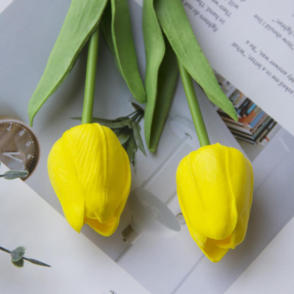 Real Touch Multicolor Artificial Tulips, Fake Tulip Flowers for Home Wedding Decor