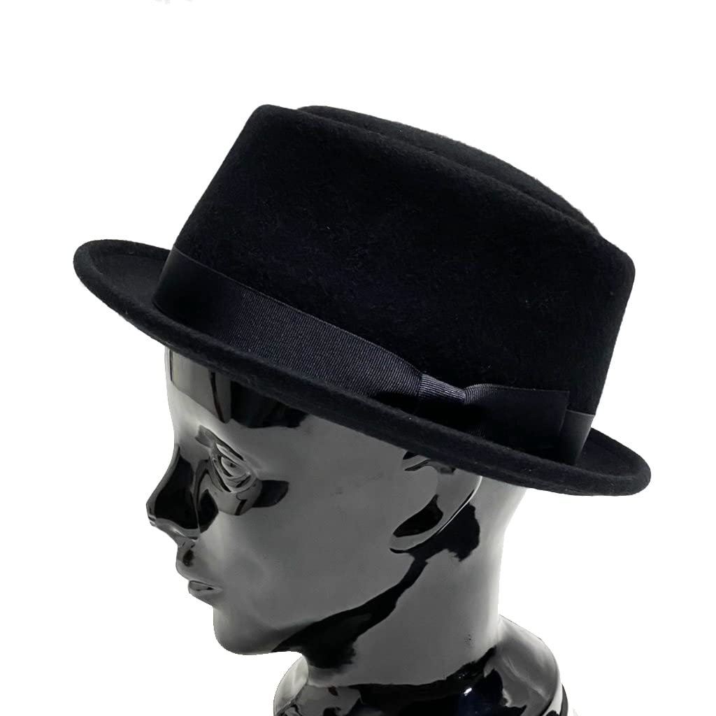 Ruben Edición Especial COLECCIÓN NEGRA Sombrero de Fieltro Plegable Talla Grande Hecho con Lana 100% Premium Australiana Telescope Negro, Sombrero, XL,