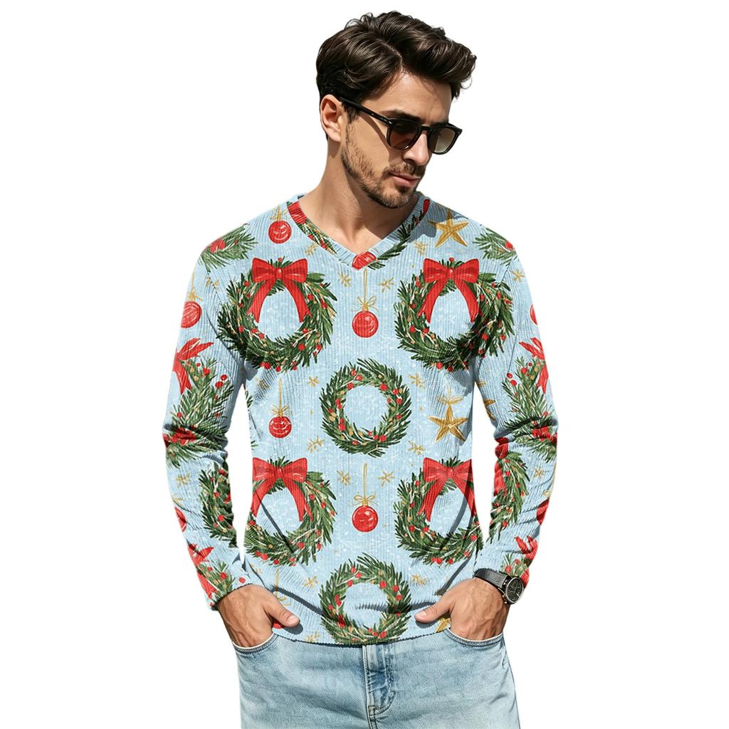 Men's Casual Loose Fit V-Neck Top