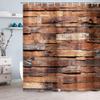 JAWO Rustic Barn Door Shower Curtain, Wood Panels Wall and Floor Texture, Polyester Fabric Bathroom Decor, Bath Curtain with Hook, Bathroom