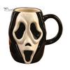 Interesting Niche Holiday Present Horror Face Ceramic Coffee Mug, Unique Mask Water Funny Daily Cup Cup, 385ml Capacity, Decorative Drinkware