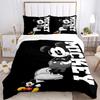 3pcs Cool Mickey Mouse Printed Quilt Set, Includes 1 Quilt Cover and 2 Pillowcases, Machine Washable, Suitable for All Seasons.W013