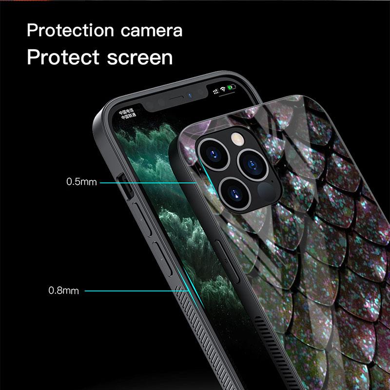 Etui ze szkła hartowanego z nadrukiem wężowej skóry do Apple iPhone 14 13 Pro 11 12 7 8 Plus SE 2022 XR X XS Max 6 6S