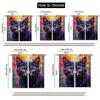 2pcs Vibrant Cat Art Print Curtains - Colorful Abstract Design   Semi-Transparent Polyester   Rod Pocket for Easy Hanging   Perfect