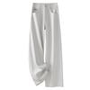 Women's Wide-Leg White Jeans - 2025 Spring Collection, High-Waisted, Pear-Shaped, Slimming Straight-Leg, Ideal for Spring and Autumn.