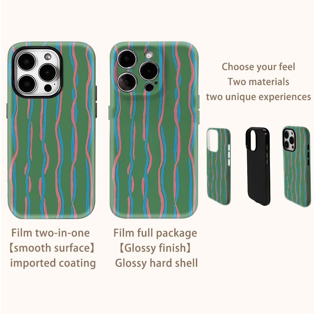 Twisted Stripes Phone Case for IPhone 17AIR 16E 16 15 14 13 12 11 17 Pro Max Plus Double-layer Back Cover